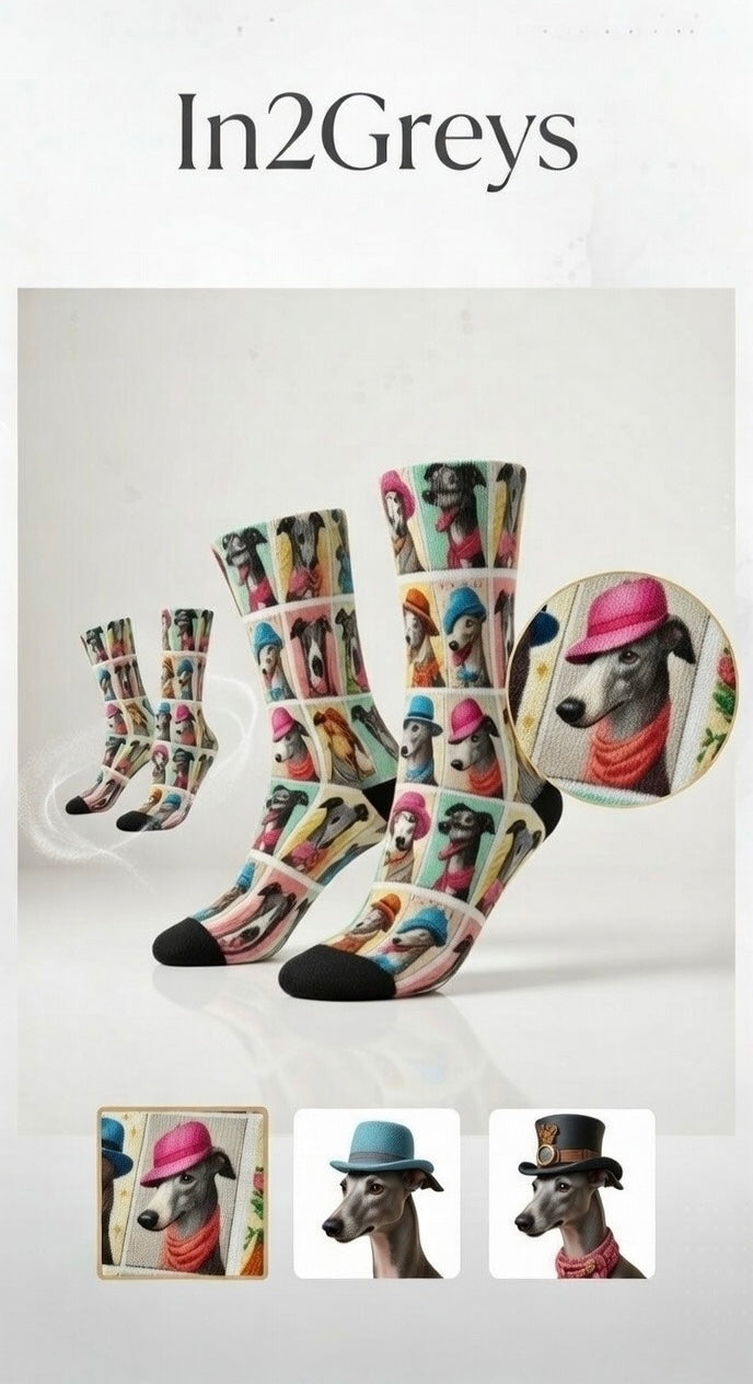 In2Greys Signature Pop-Art Greyhound Socks
