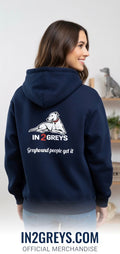 In2Greys Navy Blue Hoodie - Greyhound People Get It