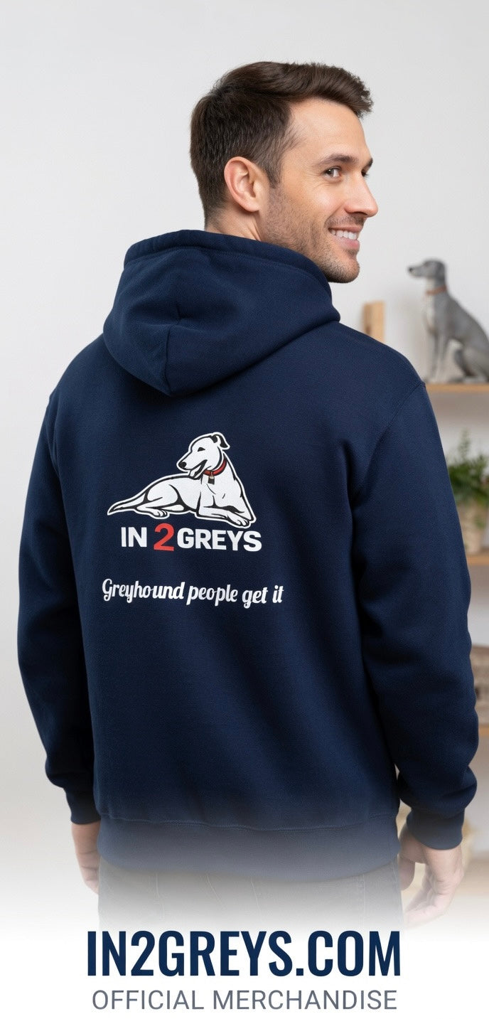 In2Greys Navy Blue Hoodie - Greyhound People Get It
