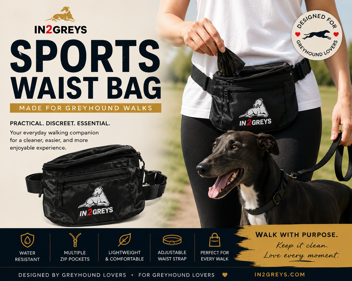 🐾 IN2GREYS Sports Waist Bag