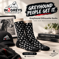 in2greys Greyhound Silhouette Socks – Black